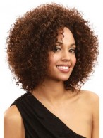 Top-rated Short Curly Brown No Bang African American Lace Wigs for Women 10 Inch