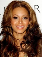Long Brown Wavy African American Full Lace Wigs for Women