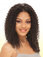 Trendy Medium Curly No Bang African American Lace Wigs for Women