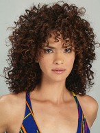 Amazing Medium Curly Sepia African American Wigs