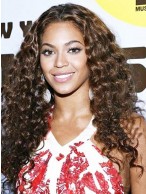 2013 Cool Long Curly Brown African American Lace Wigs