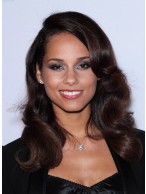 Delicate Long Curly Brown African American Lace Wigs