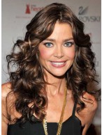 New Glamourous Long Curly Brown African American Lace Wigs