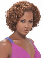 New Fashion Short Curly No Bang African American Lace Wigs for Women 10