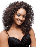 Medium Curly No Bang African American Lace Wigs for Women