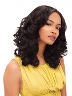 Marvelous Medium Wavy No Bang African American Lace Wigs for Women 12 Inch 
