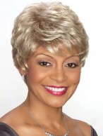 Super Smooth Short Wavy Blonde African American Lace Wigs