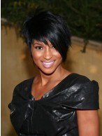 New Fashion Short Straight Black African American Wigs for Women 6 Inch