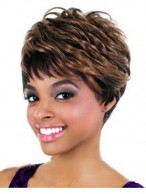 Mysterious Short Wavy Full Bang African American Wigs for Women