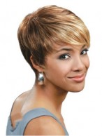 New Style Short Straight Full Bang African American Wigs for Women