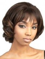 Beautiful Short Wavy Full Bang African American Wigs for Women