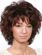 Cheap Colored Short Brown Side Bang African American Wigs for Women