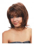 Super Smooth Short Wavy Full Bang African American Wigs for Women