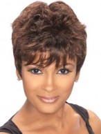 Trendy Short Wavy African American Wigs