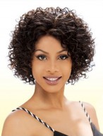 Cheap Short Curly Brown African American Lace Wigs for Women 8 Inch