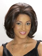 Fashionable Short Straight Sepia African American Lace Wigs