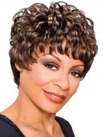 Grand Short Wavy Brown African American Wigs