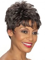 Fantastic Short Wavy Brown African American Wigs