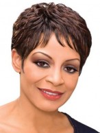 Sweety Short Wavy African American Lace Wigs