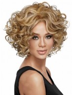 Wonderful Short Curly Blonde African American Lace Wigs