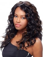 Exquisite Long Curly Black No Bang African American Lace Wigs