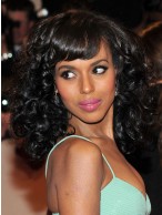 Unique Medium Wavy Black African American Wigs for Women