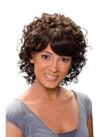Lustrous Curly Side Bang African American Wigs for Women