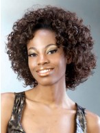 Newest Short Curly No Bang African American Lace Wigs for Women
