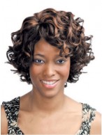 Affordable Curly Side Bang African American Lace Wigs for Women