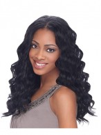 Glitter Long Curly Black No Bang African American Lace Wigs for Women 22 Inch