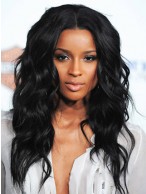 Faddish Long Wavy Black African American Lace Wigs for Women 18 Inch