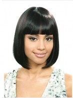 Mysterious Short Straight Black African American Wigs for Women