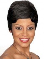 Stylish Short Straight Black African American Lace Wigs for Women