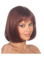 Personalized Short Straight Brown Full Bang African American Wigs