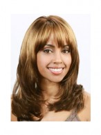 Medium Wavy Brown African American Wigs