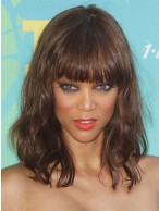 Ingenious Medium Wavy Brown African American Wigs