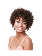 Adjustable Short Curly Full Bang African American Wigs