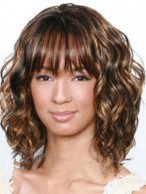 Simple Wavy Full Bang African American Wigs for Women
