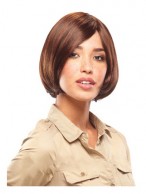 Short Straight Side Bang African American Lace Wigs for Women 10 Inch