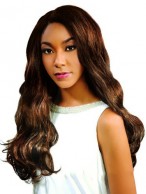 Long Wavy Brown No Bang African American Lace Wigs