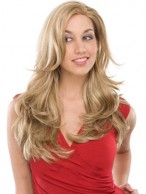 Up-to-date Long Wavy Blonde No Bang African American Lace Wigs
