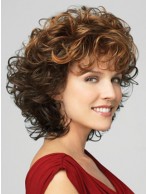 Medium Curly Lace Front Synthetic Wig
