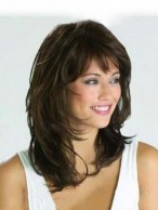 Graceful Medium Wavy Natural Synthetic Wig