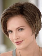 Lace Front Side-Swept Bangs Flattering Bob Style Human Hair Wig