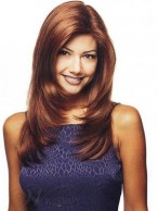 Specially Designed Top Quality Long Layered Straight Full Lace Human Hair Wig about 18 Inches