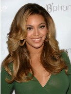 Super Sexy Beyonce's Long Wavy Human Hair Wig