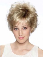 Modern Piece With Soft Curls Short Capless Wig