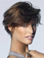 Loose Polished Modern Short Wavy Wig 100% Real Human Hair About 6 Inches