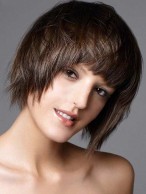 Best Smooth Carefree Short Straight 100% Real Human Hair Wig About 8 Inches