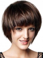 Chic Stylish Elegante Short Straight 100% Real Human Hair Wig About 8 Inches